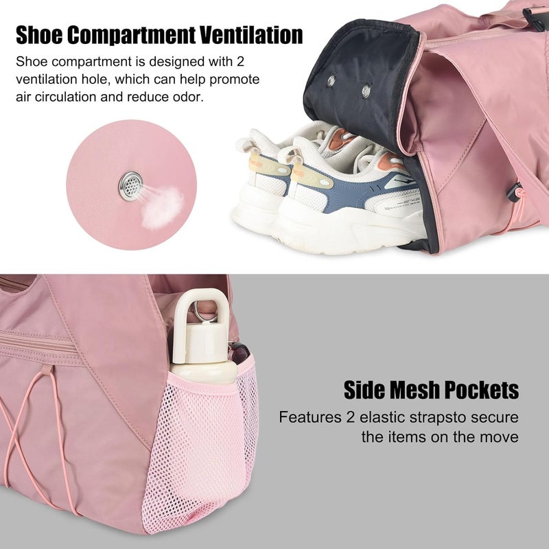 forestfish Gym Bag For Women With Yoga Mat Holder & Shoe Compartment & Wet Dry Storage Pocket & Adjustable Strap - Image 5